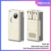 REMAX - FCP-28 20000mAh Fast Charging Cabled Power Bank ( PD20W+QC22.5W ) - Beige
